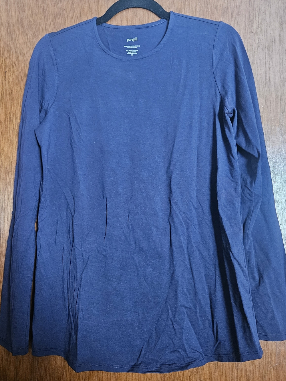 J. Jill Navy Long-Sleeve Crewneck Tee